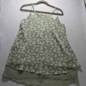 Style Dome Shirt/ Dress Green Daisy Print SZS 166